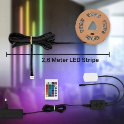 Striscia 147 LED Pimp your Panel 650 lm bianco caldo RGB 2,6 m x 1 cm bianco