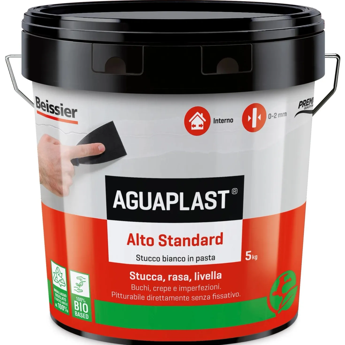 Stucco in pasta Aguaplast Alto Standard per interni 5 kg bianco