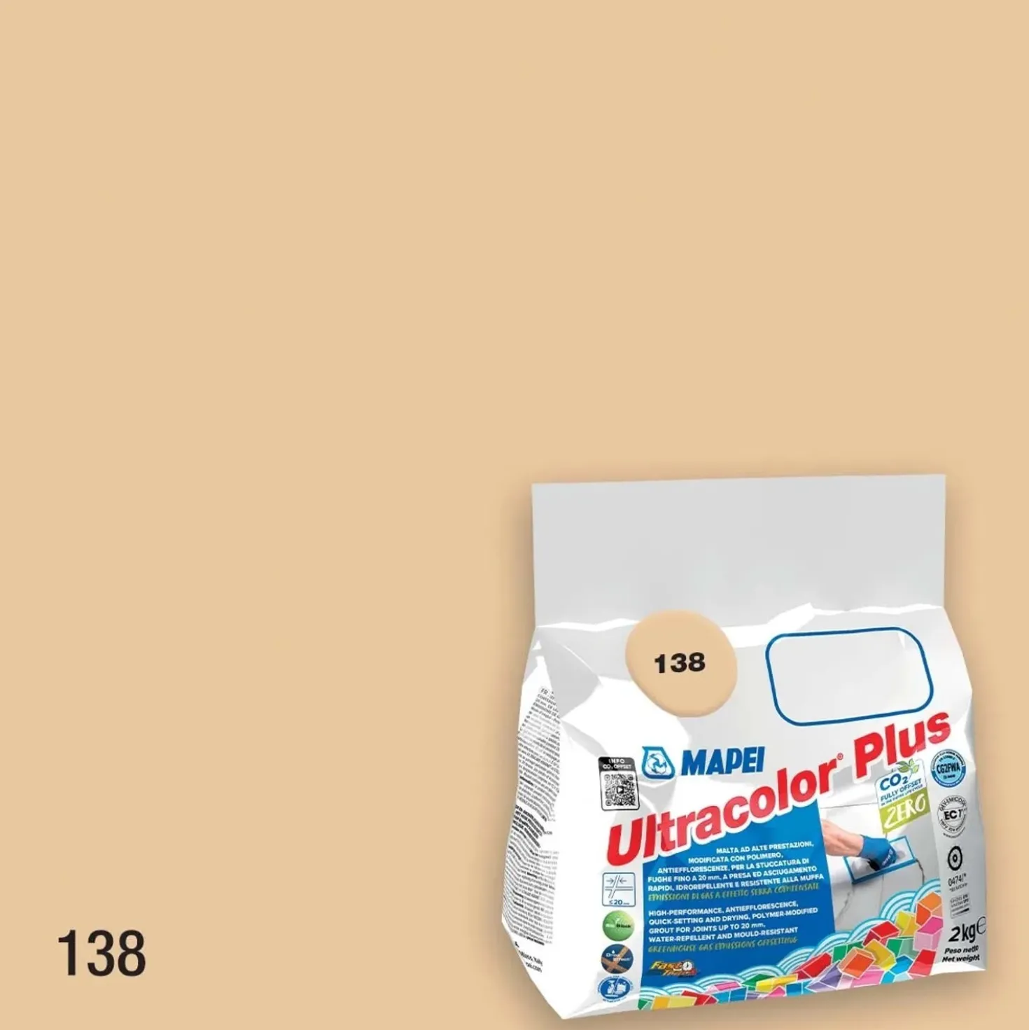 Stucco per fughe Ultracolor plus 2 kg colore 138 Mandorla