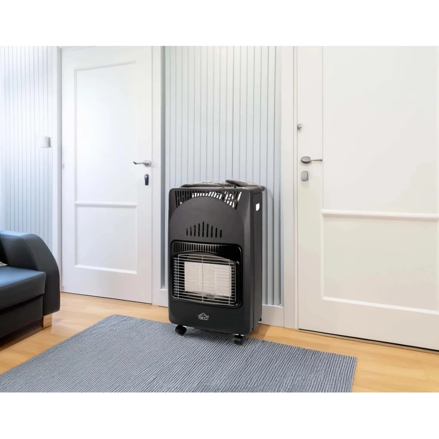 Stufa a gas pieghevole DGC con ruote 4,2 kW nero