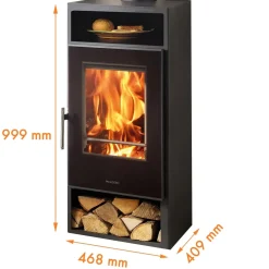 Stufa a legna con presa d`aria esterna Asti Scaldapiatti 5 Ecodesign 7,6 kw