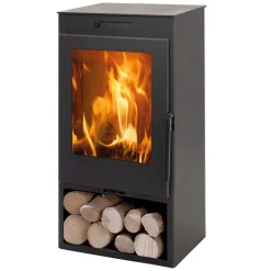 Stufa a legna in acciaio Nerja 5 Ecodesign 7,3 kw nero metallico