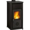 Stufa a legna in acciaio porcellanato Tea Nordica 7 kW nero
