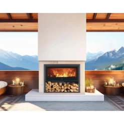 Stufa a legna Panadero Arpege in acciaio 8,4 kW nero metallico