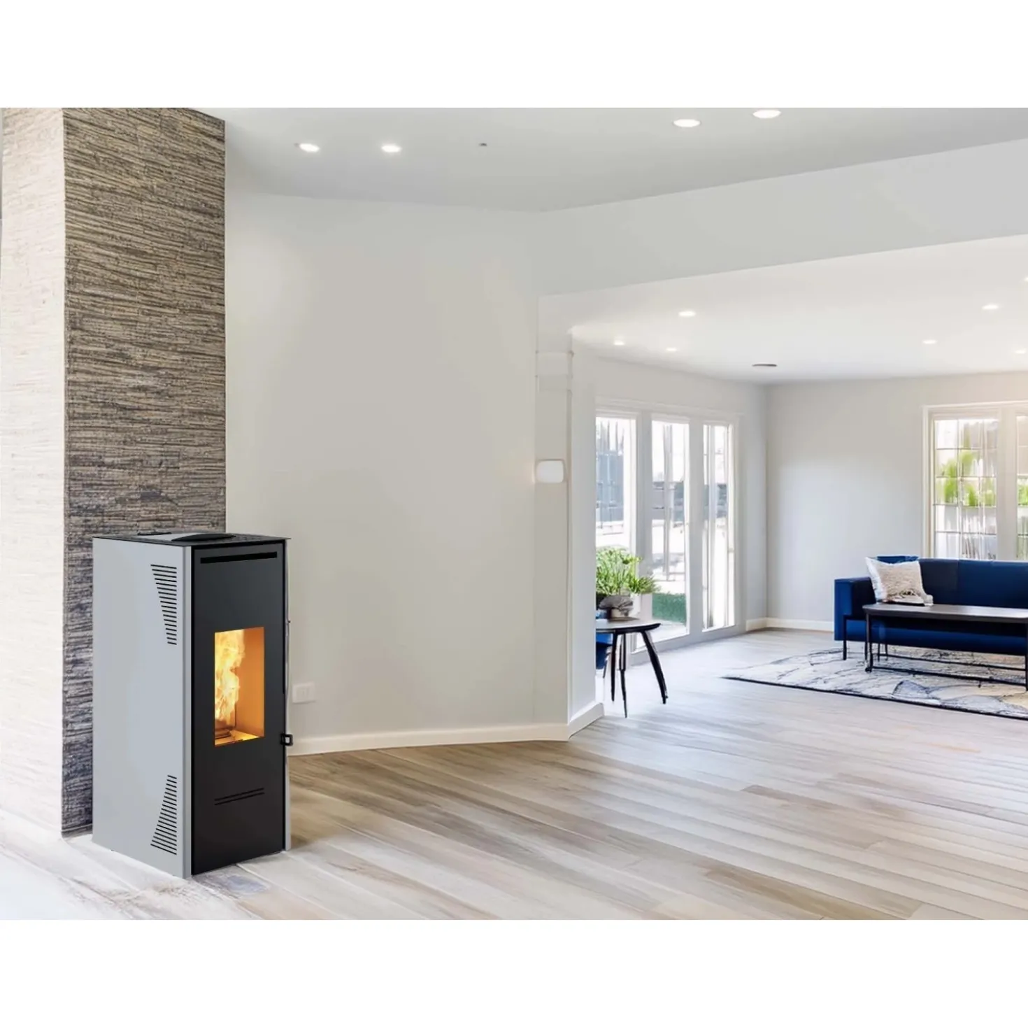 Stufa a pellet canalizzata Invicta Talo Plus 11,6 kW grigio