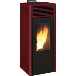 Stufa a pellet ventilata Invicta Nola Plus 9,5 kW rosso