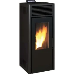 Stufa a pellet ventilata Invicta Nola Plus 9,5 kW nero