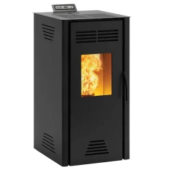 Stufa a pellet ventilata Invicta Adrano Plus 7,3 kW nero