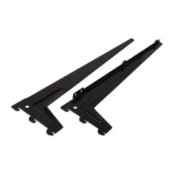 Supporto angolare con foro unico nero 48 cm 1 paio