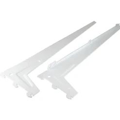 Supporto angolare foro unico 48 cm 55 kg bianco 2 pz