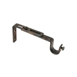 Supporto bastone tenda a piattina Ø 2 x L 11-15 cm nero/rame