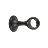 Supporto bastone tenda monoblocco chiuso nero Ø 20 mm