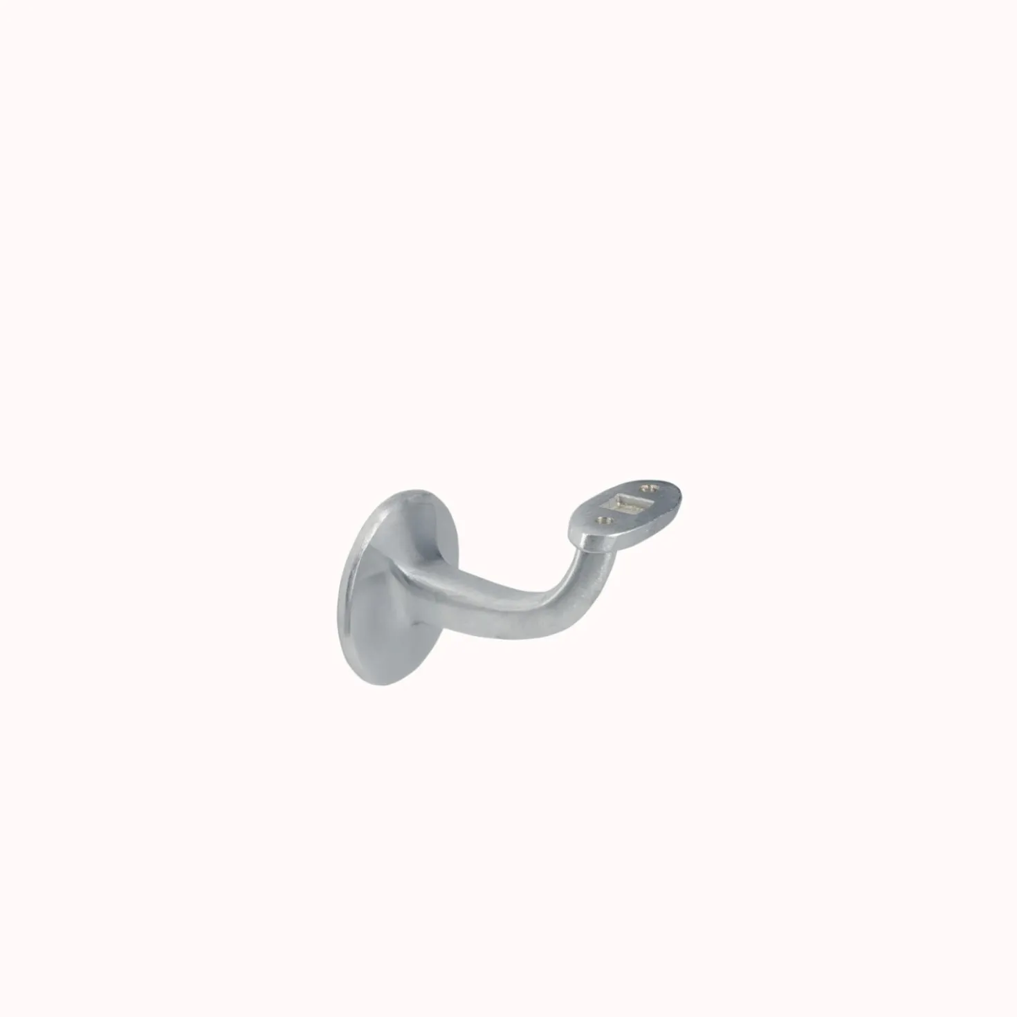 Supporto corrimano base piana in ottone cromato satinato