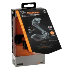 Supporto per manubrio bici e moto Titan Combo Pro alta resistenza nero