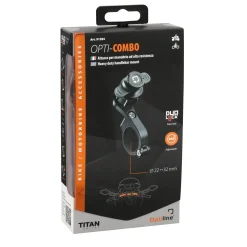Supporto per manubrio bici e moto Titan Combo alta resistenza nero
