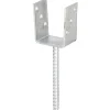 Supporto per palo a U da incementare con barra scanalata L 91 mm