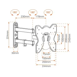 Supporto TV Metronic 2 bracci 28