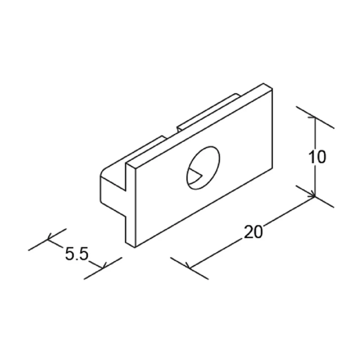 Supporto vite in nylon per asola ISO20 Ø 5,5 mm bianco pastello 100 pz