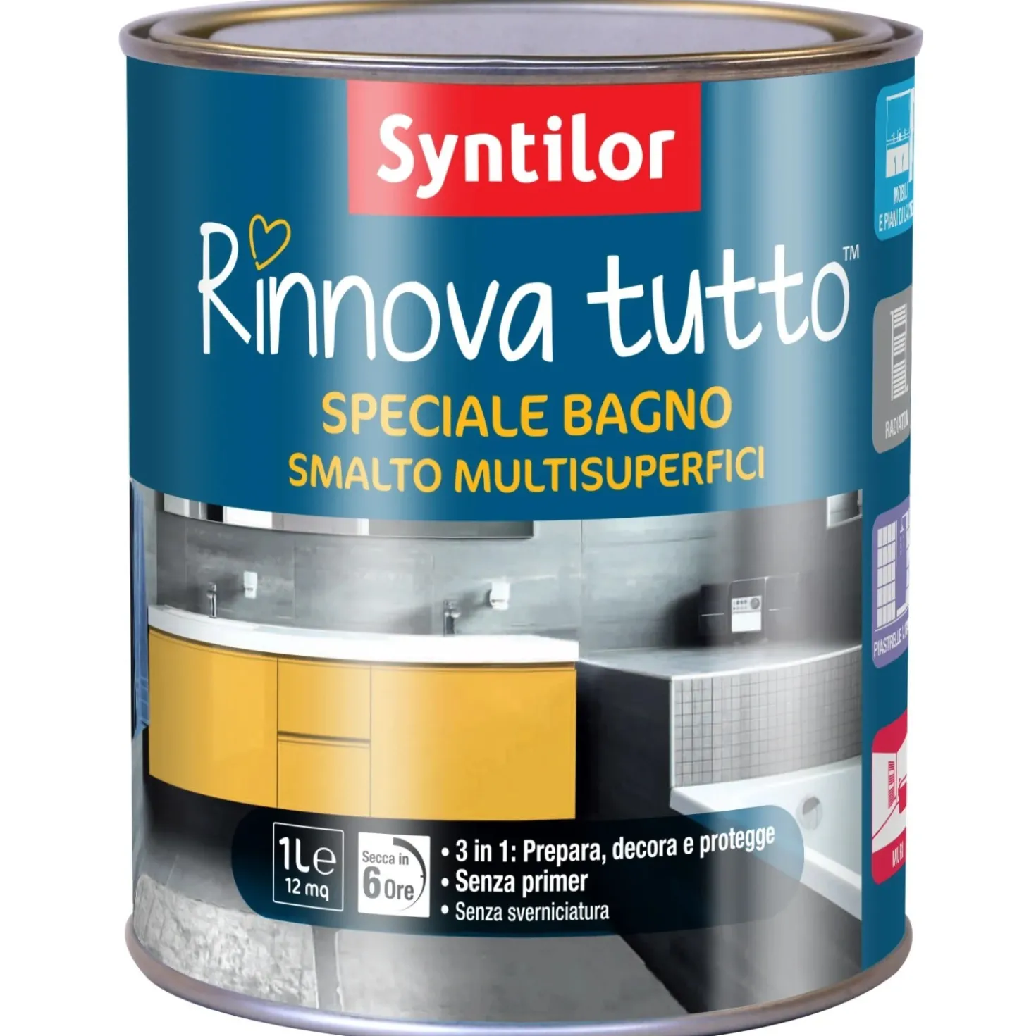 Syntilor Smalto all`acqua Rinnova tutto Speciale bagno grigio cemento 1 l
