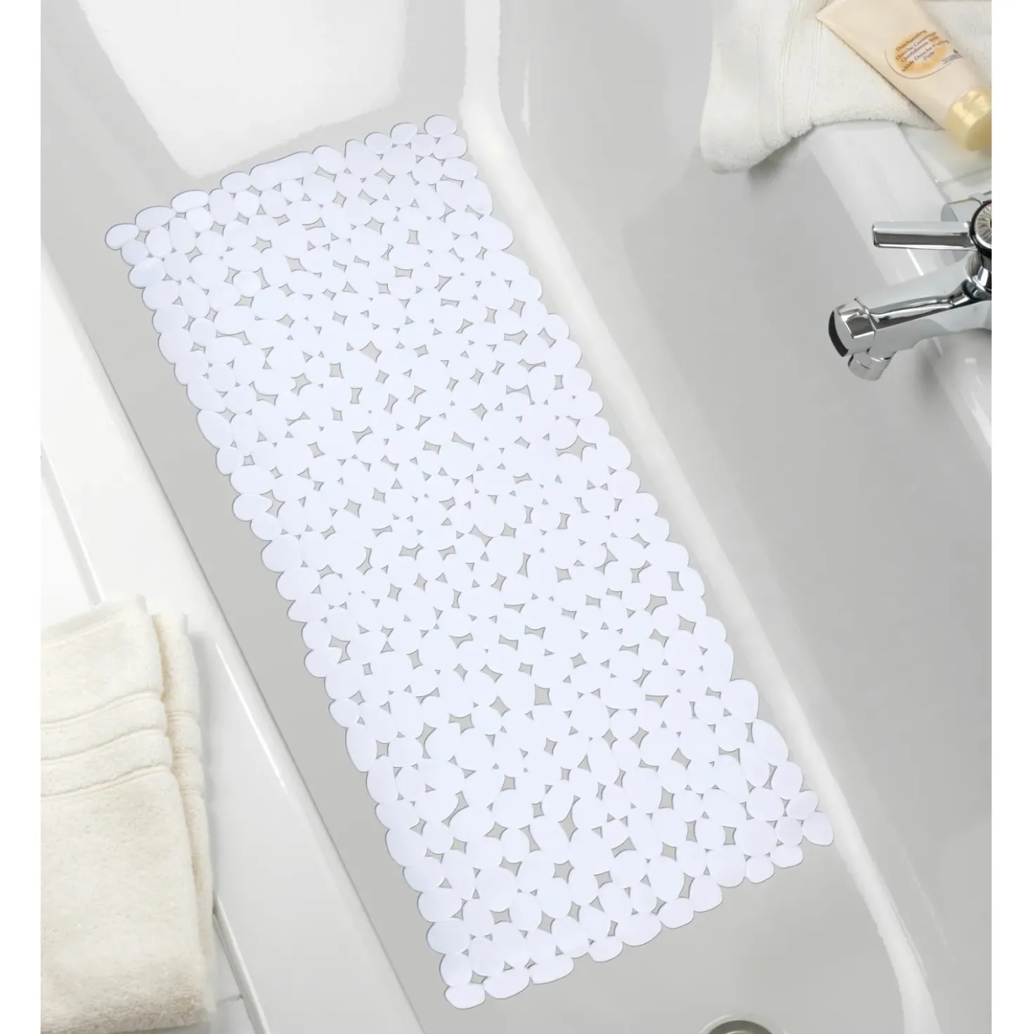 Tappetino antiscivolo doccia Wenko Paradise 71x36 cm bianco