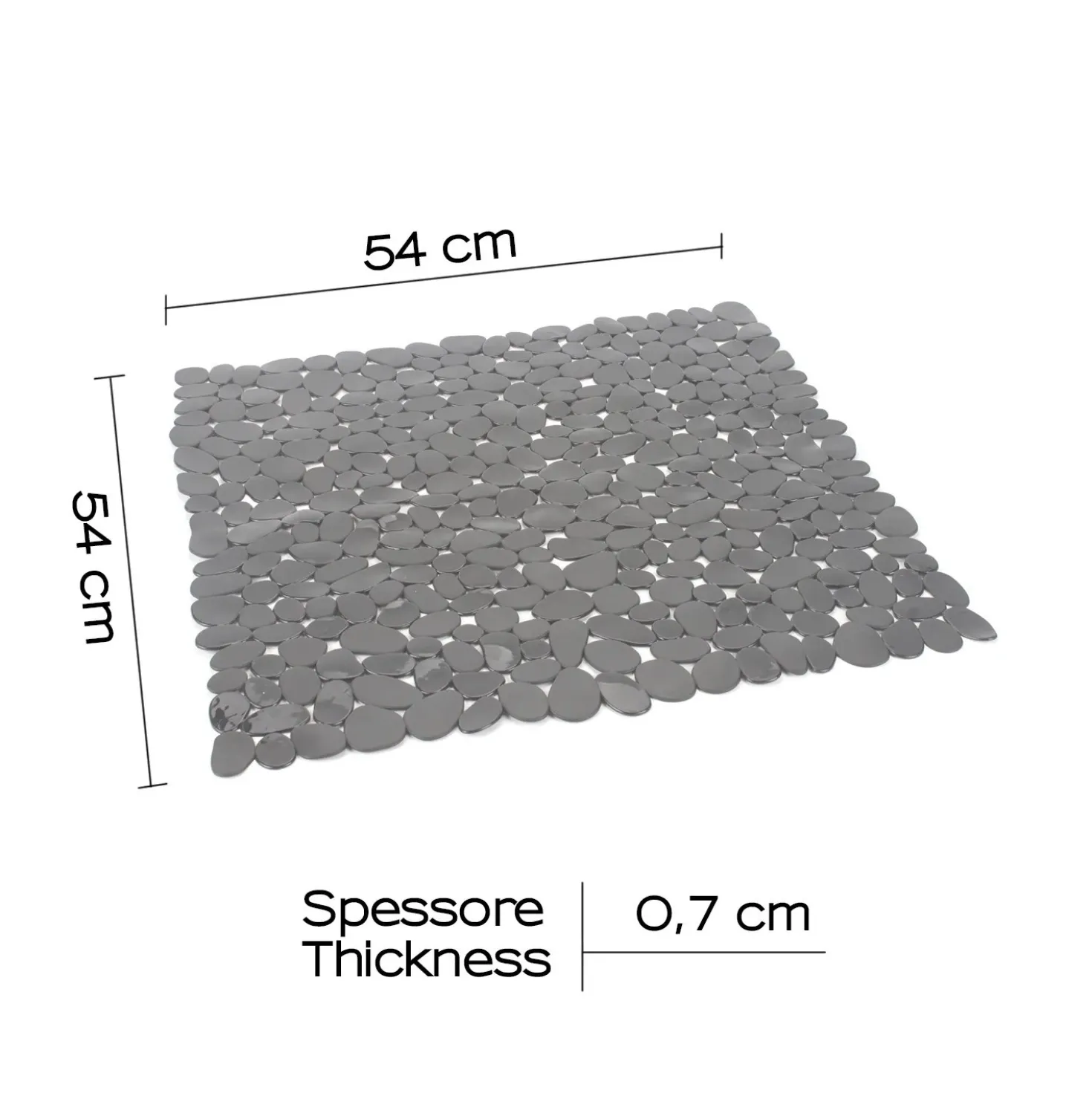 Tappeto antiscivolo doccia River grigio