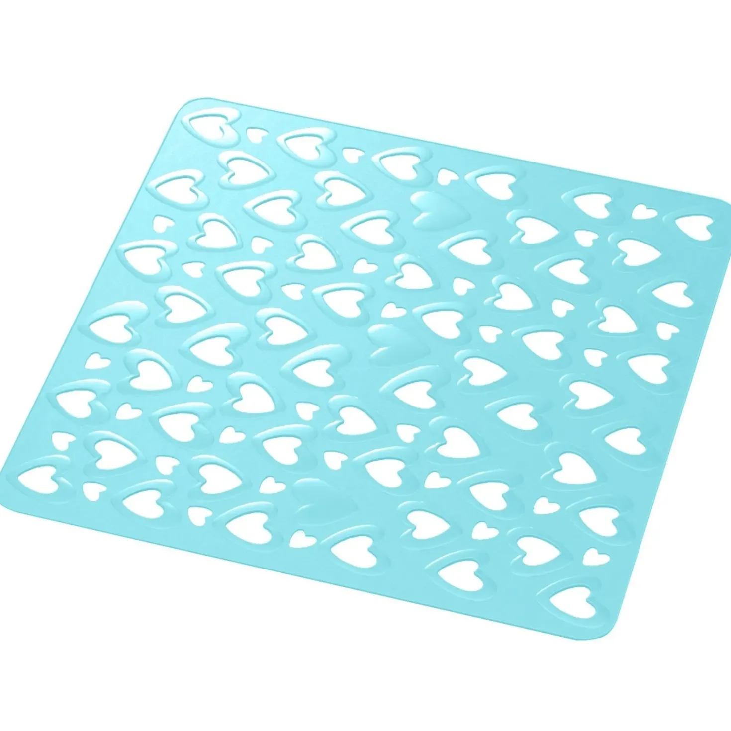 Tappeto antiscivolo per doccia Cuore 53x53 cm azzurro