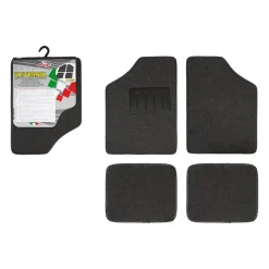 Tappeto Auto Moquette Antiscivolo con Battitacco Pvc Universale 4pz