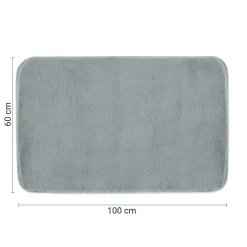 Tappeto bagno Fuzzy 100x60 cm grigio