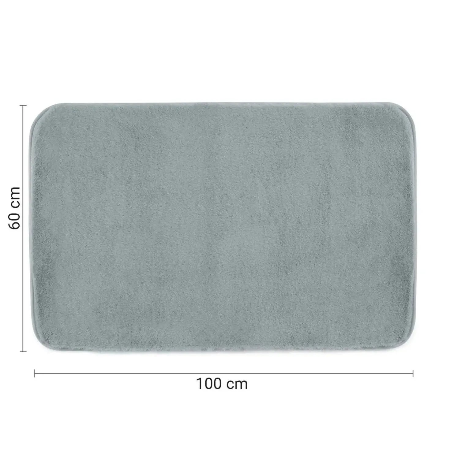 Tappeto bagno Fuzzy 100x60 cm grigio
