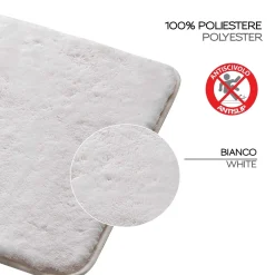 Tappeto bagno Fuzzy 50x80 cm bianco