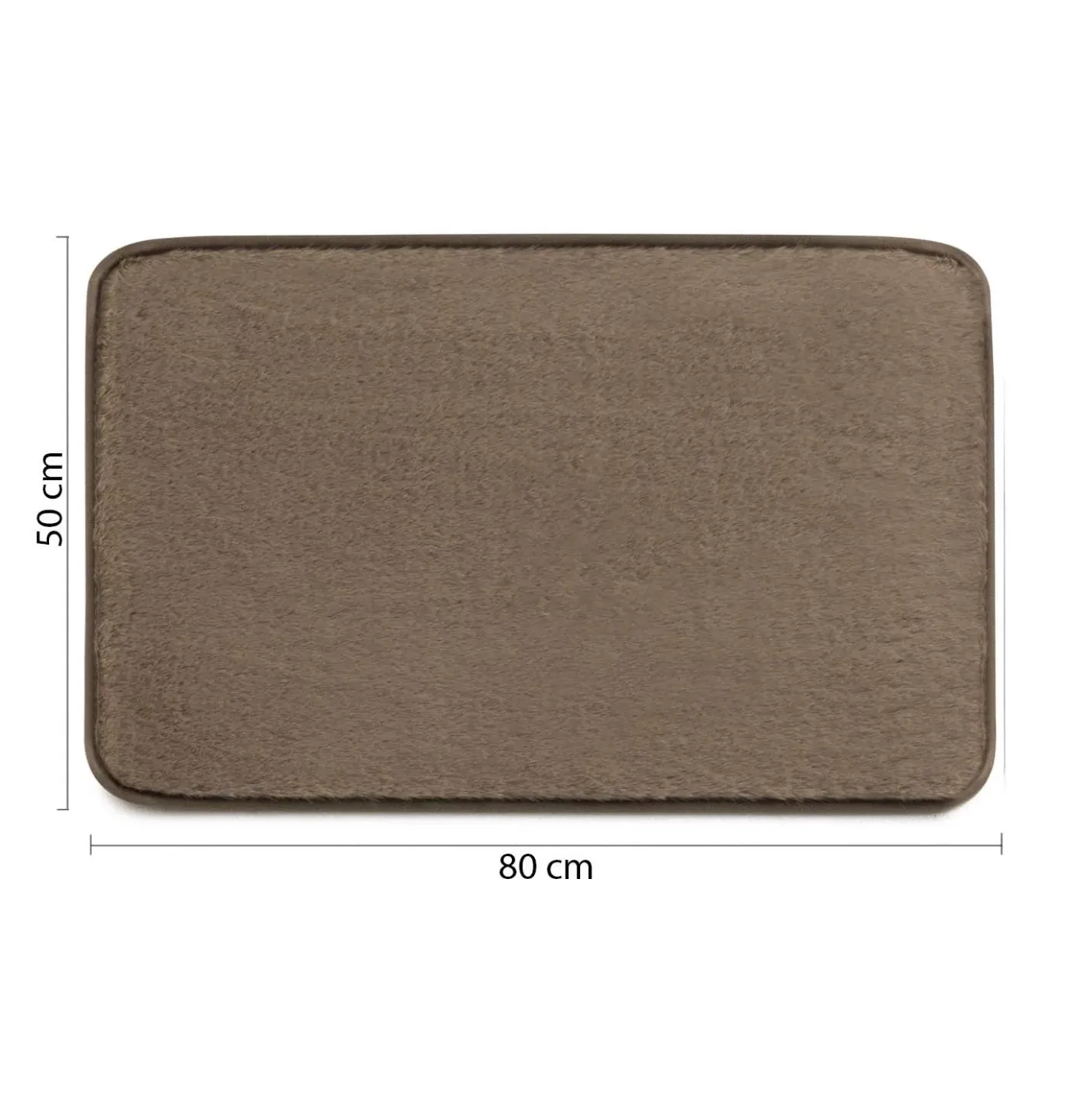 Tappeto bagno Fuzzy 50x80 cm tortora