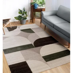 Tappeto Brooklyn verde-marrone 133x190 cm