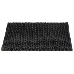 Tappeto da bagno Ecoli 50x80 cm antracite design intrecciato moderno