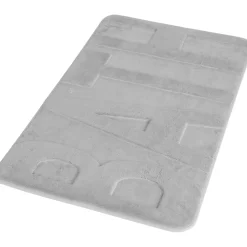 Tappeto da bagno Memory grigio chiaro con scritta Bath