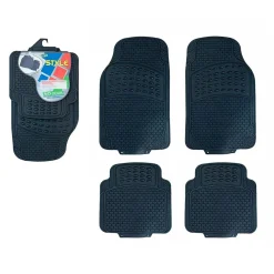 Tappeto per Auto Nero 69x43cm Universale 100% PVC 4pz