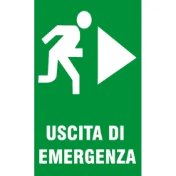Targa EcoFix "Uscita di emergenza" destra vinile adesivo 20 x 30 cm