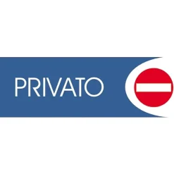 Targhetta adesiva "Privato" in propilene metallizzato 6 x 18 cm