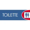 Targhetta adesiva "Toilette" in propilene metallizzato 6 x 18 cm
