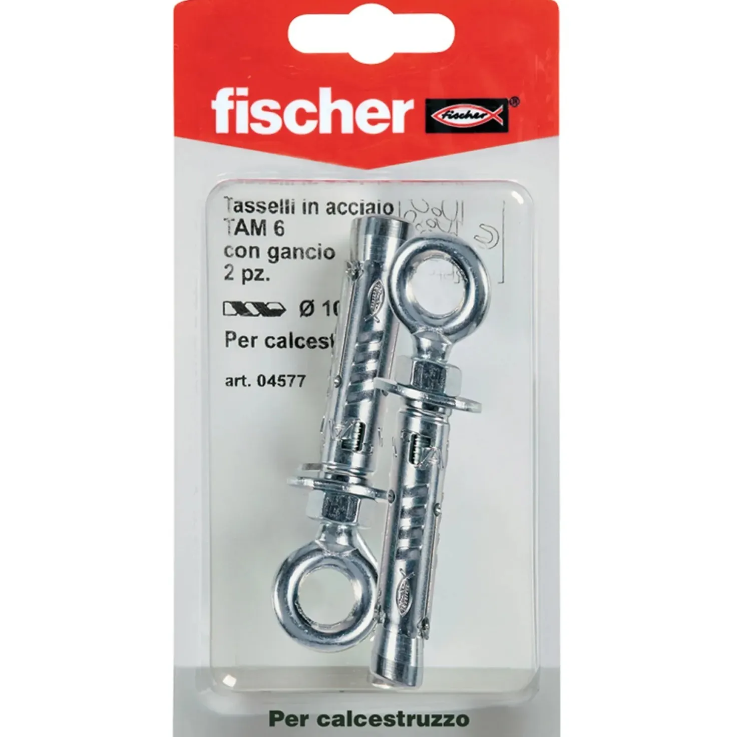 Tassello a espansione in acciaio Fischer TA M occhiolo Ø 10 mm 2 pz