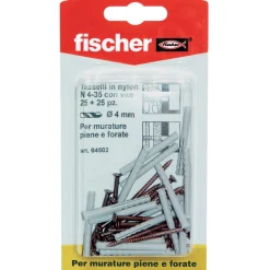 Tassello a percussione in nylon Fischer N 4x35 mm 25 pz