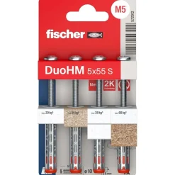 Tassello Fischer DuoHM 5x55 con vite foro Ø10 mm 4 pz confezione