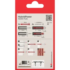 Tassello Fischer HybridPower FUS K 10 mm x 90 mm 4 pezzi