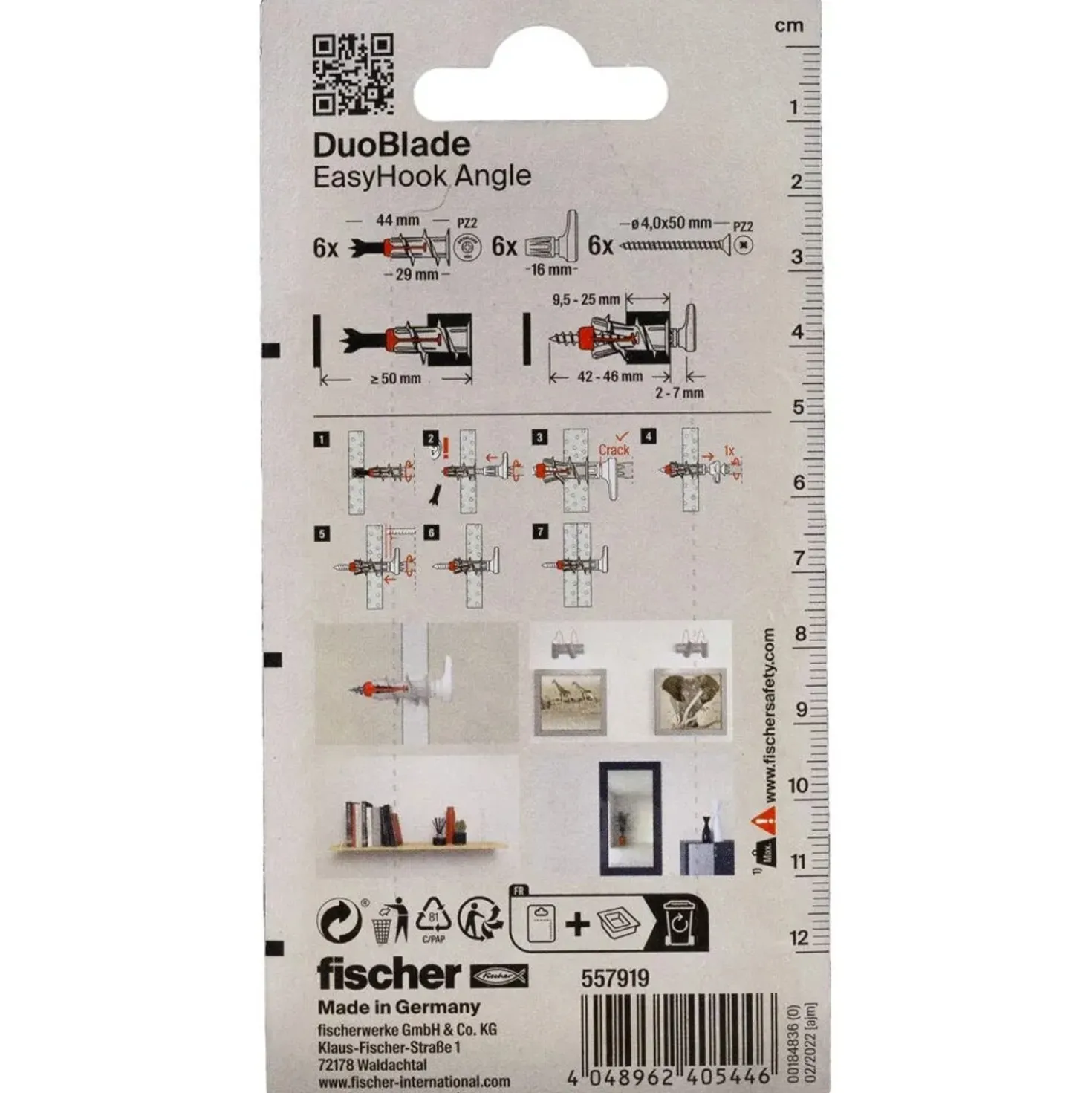 Tassello per cartongesso Fischer DuoBlade EasyHook 6 pz