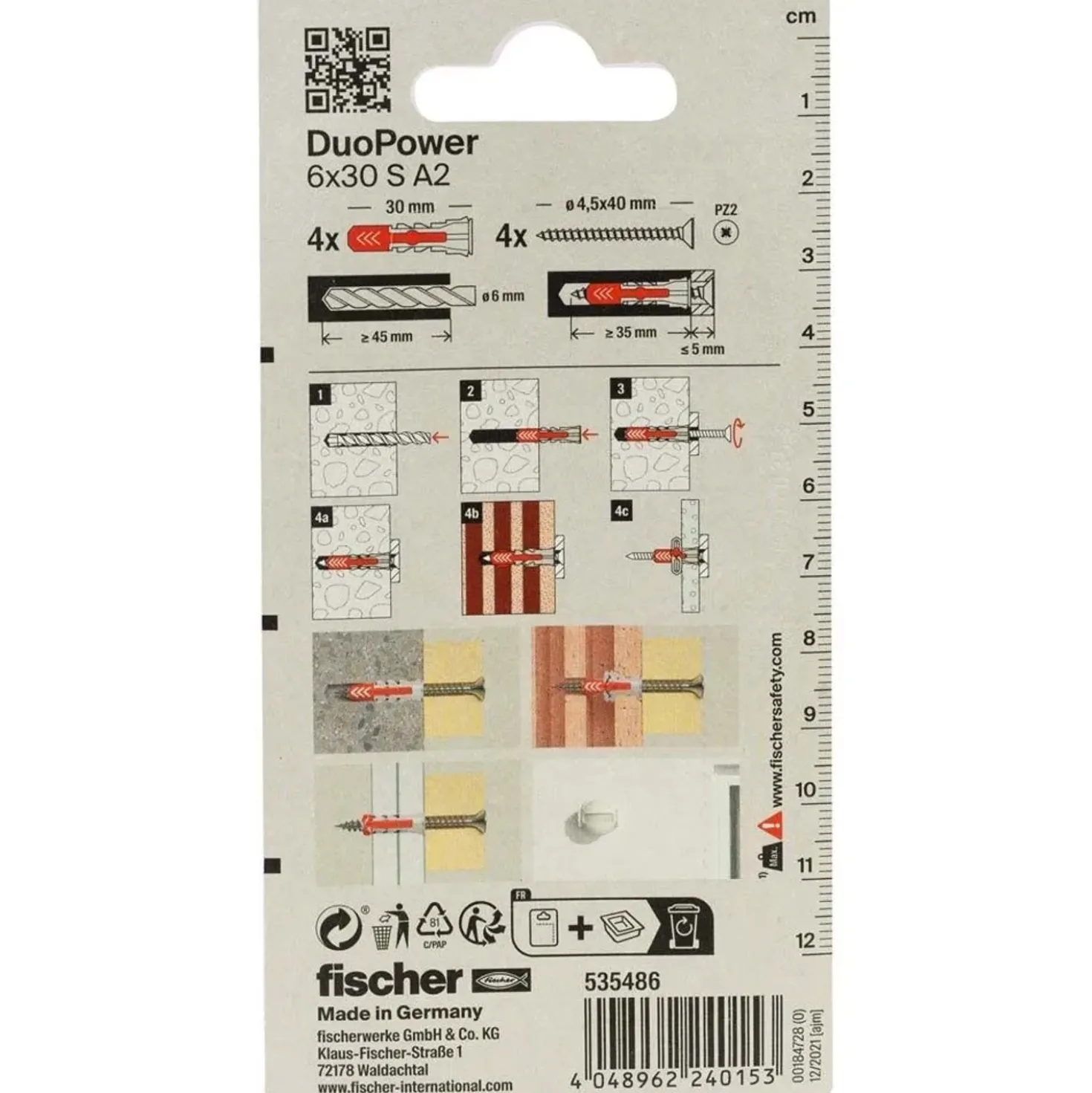 Tassello universale Duo Power Ø 6 mm 4 pz