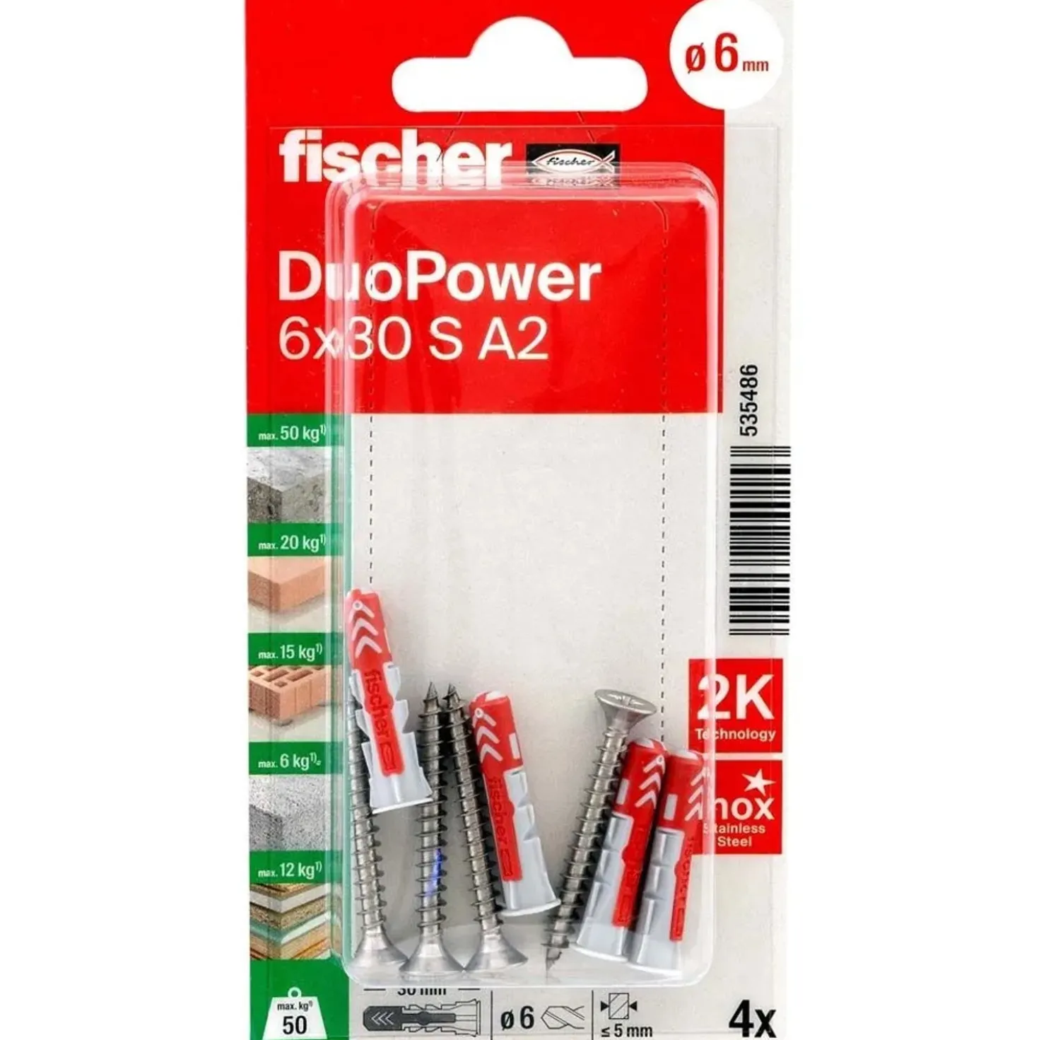 Tassello universale Duo Power Ø 6 mm 4 pz