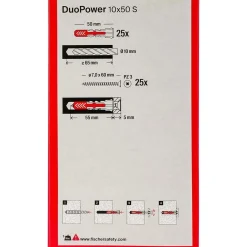 Tassello universale DuoPower con vite Ø 10 mm 25 pz