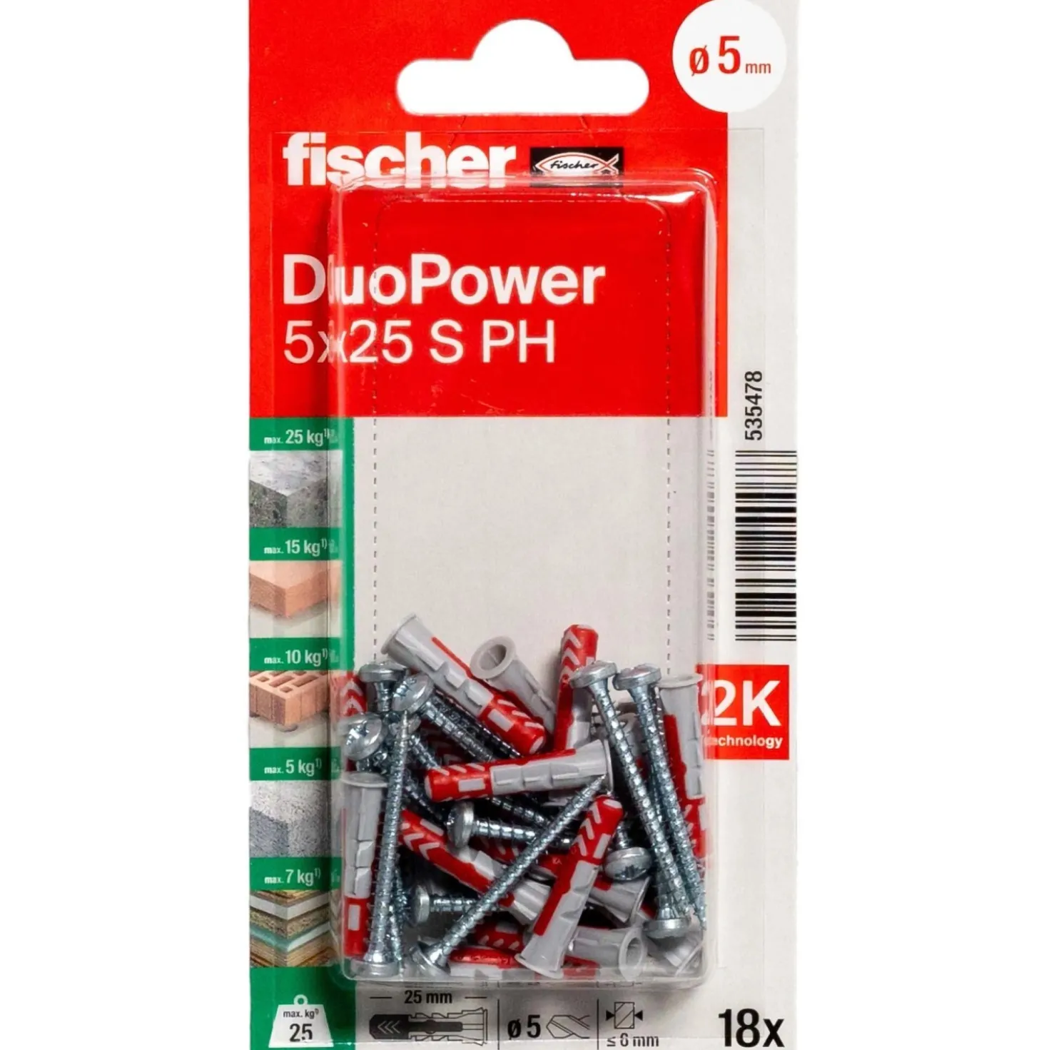 Tassello universale Fischer DuoPower 5x25 S PH