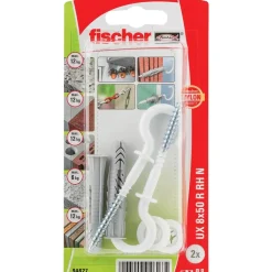 Tassello universale Fischer UX Ø 8 mm con occhiolo aperto 2 pz