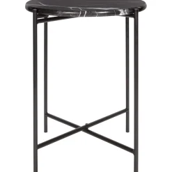 Tavolino con piano in marmo Midnight Mystery nero Ø 43 x H 50cm