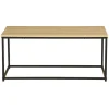 Tavolino con struttura in metallo e piano in MDF 90x48x40 cm sonoma